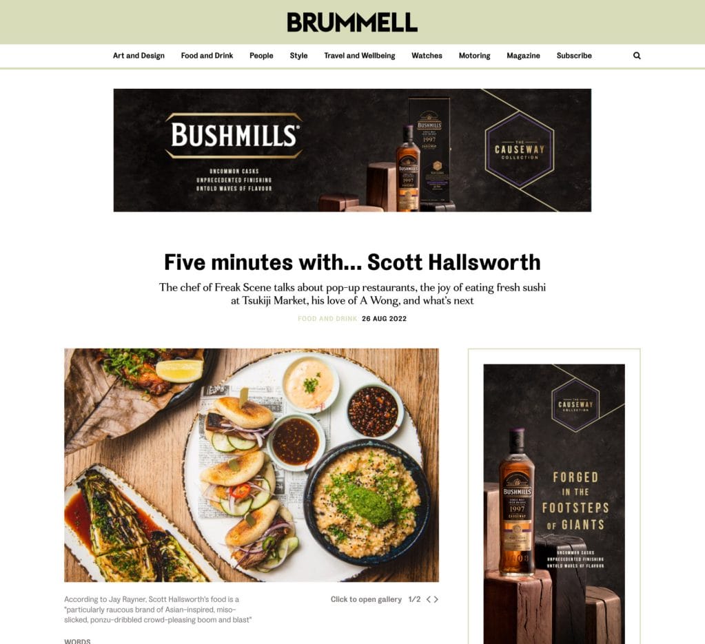 Brummell Magazine's Five Minutes with Scott Hallsworth feature